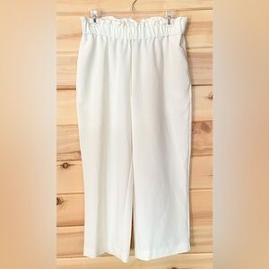 Worthington Cream Elastic Waist Pull On Petite Length Pants